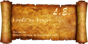 Lovász Ervin névjegykártya
