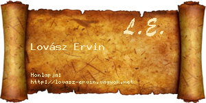 Lovász Ervin névjegykártya